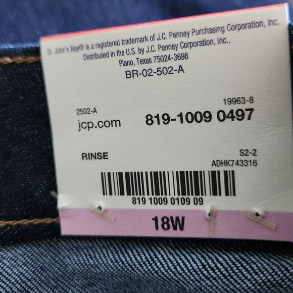 St John's Bay Woman Denim Crop Secretly Slender Straight Fit Jeans 18W W-701 - Picture 7 of 7